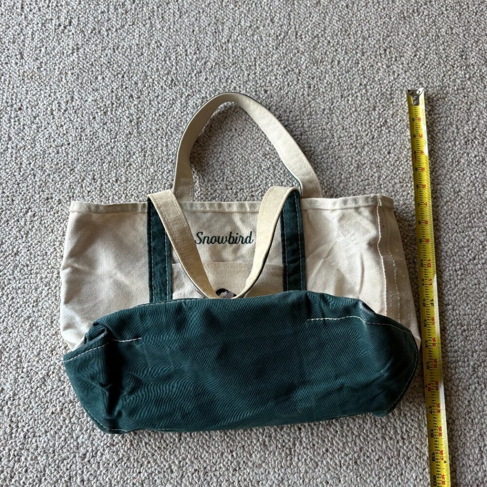 L.L. Bean Small Boat & Tote Green Chickadee Embroidered Snowbird USA Nautical - Picture 10 of 11